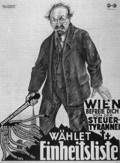 Der "Architekt" der Steuerpolitik des "Roten Wien" war Finanzstadtrat Hugo Breitner, einer der Grnder der Freien Gewerkschaft der Bankangestellten. Die Opposition machte ihn zu ihrer bevorzugten Zielscheibe, antisemitische Untergriffe inklusive.