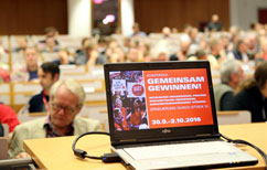 Foto von der dritten Streikkonferenz der Rosa-Luxemburg-Stiftung