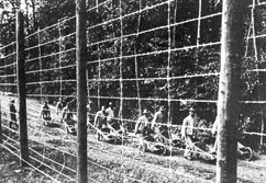 Aus dem volkswirtschaftlichen Aufklrungsdienst 14.12.1934: Blick in ein 1934 eingerichtetes Haft- und Arbeitslager fr Bettler.