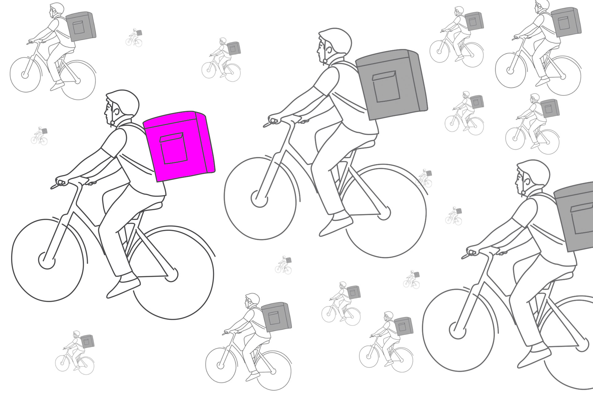 Illustration Fahrradboten