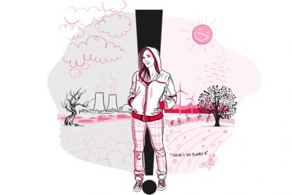 Illustration: Klimaschutz widerspricht nicht Arbeitsplätzen
