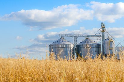 Silo in einem Weizenfeld. Symbolbild: Spekulation mit Lebensmitteln Russland Ukraine