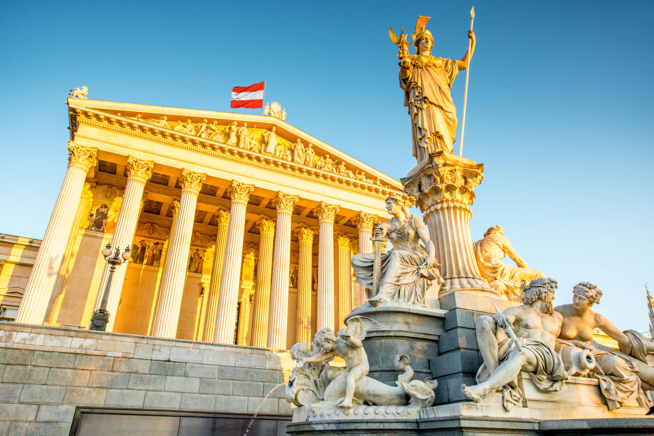 Das Parlament in Wien. Symbolbild für die Inflation in Österreich.