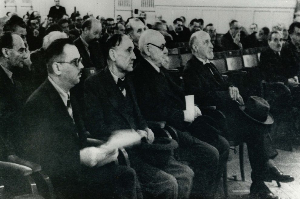 Gründerväter der Arbeiterkammer. Symbolbild für das Jahrzehnt 1945 - 1953.