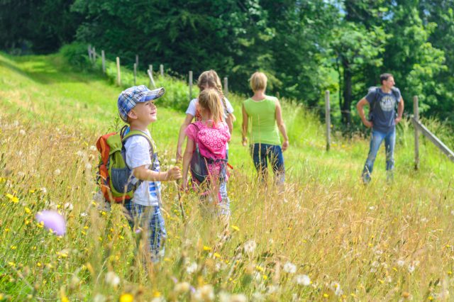 Eine Familie verbringt die Freizeit im Grünen. Symbolbild für die 4-Tage-Woche.