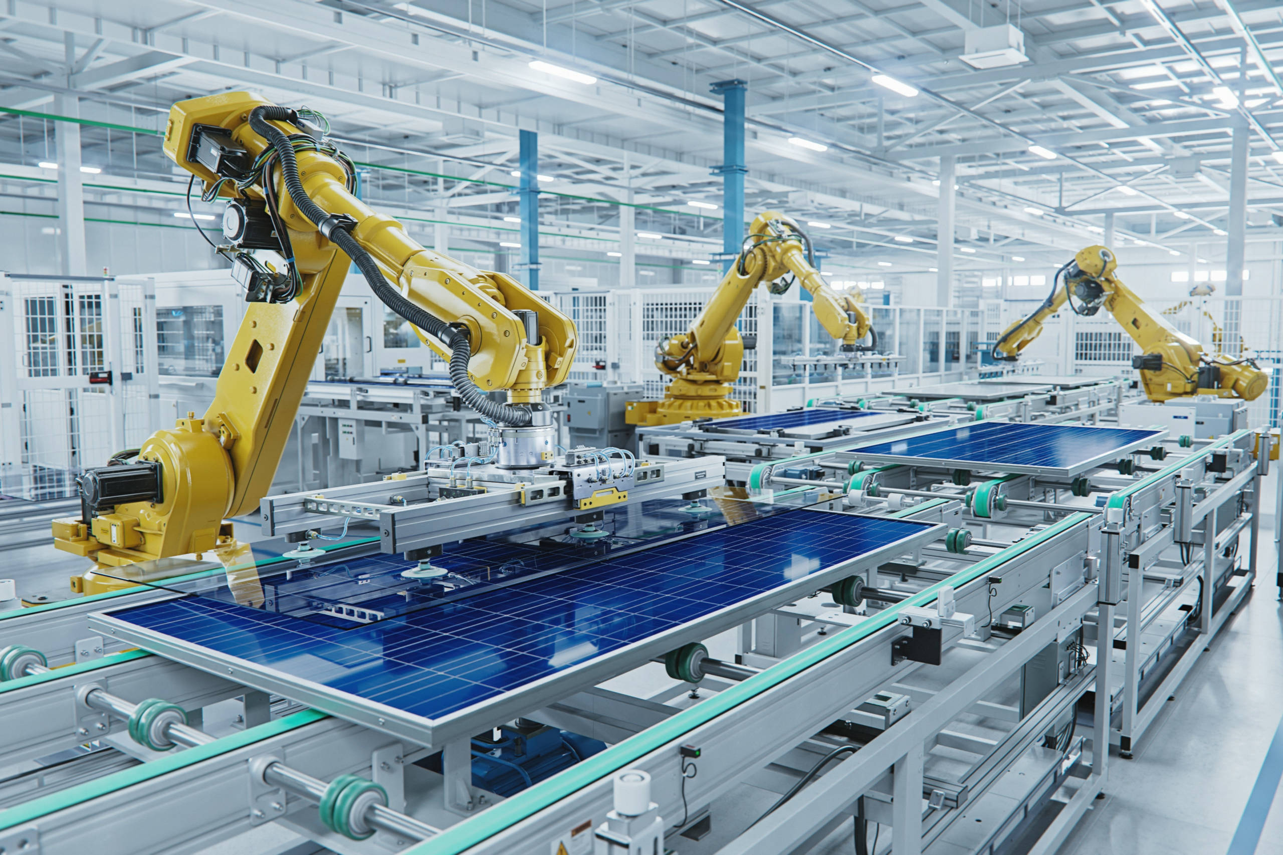 Ein Roboter in einer automatisierten Fabrik, die von der Digitalisierung profitiert.