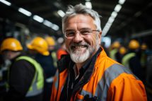 Ein Arbeiter aus der Metallindustrie lächelt am Arbeitsplatz. Symbolbild für die KV-Verhandlungen der Metaller in der Herbstlohnrunde. Alle News dazu hier.