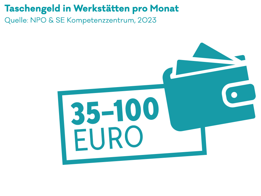 Illustration dazu, wie viel geld behinderte Menschen in Werkstätten in Österreich verdienen.