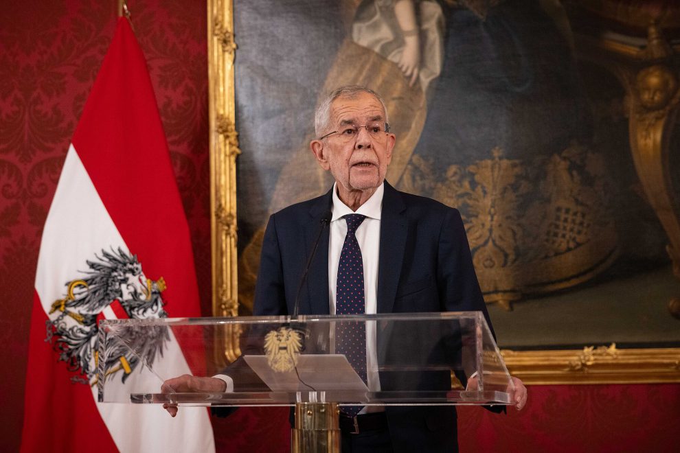 Alexander Van der Bellen hält eine Rede.