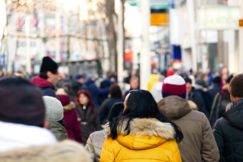 Eine Menschenmenge in Wien.